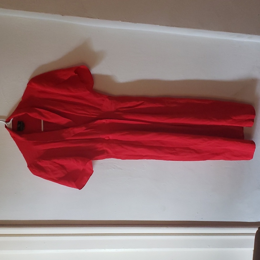 Jonathan Martin | Vintage Red Flutter-Sleeve Maxi Dress | 3/4